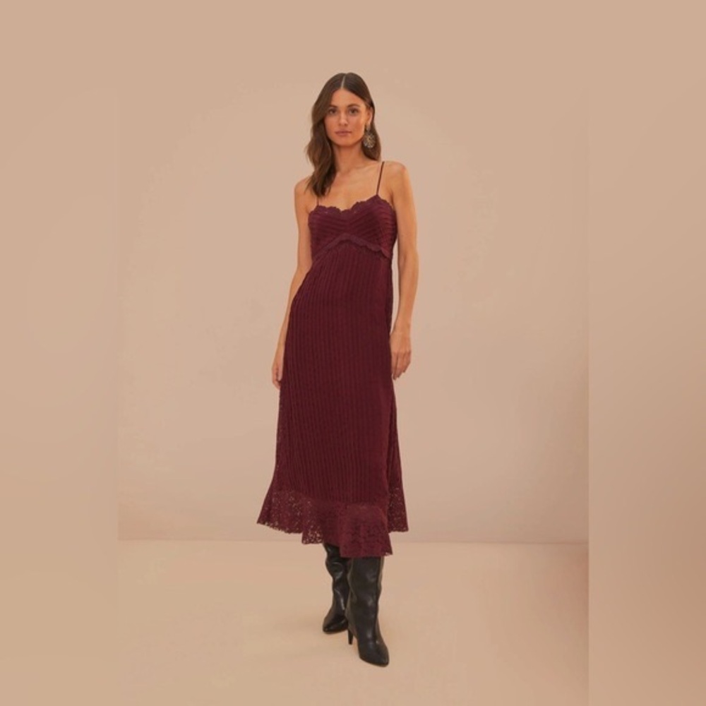 FARM RIO Purple Lace Sleeveless Midi Dress